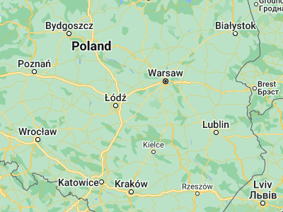 Map showing location of Rawa Mazowiecka (51.76437, 20.25493)