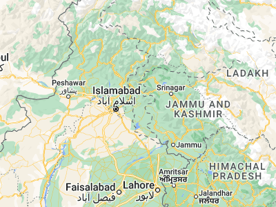 Map showing location of Rāwala Kot (33.85782, 73.76043)