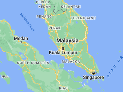 Map showing location of Rawang (3.3213, 101.5767)