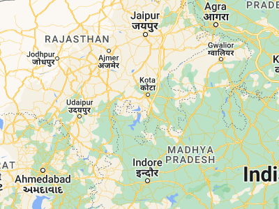 Map showing location of Rāwatbhāta (24.92981, 75.59209)