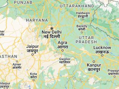 Map showing location of Rāya (27.55668, 77.79017)