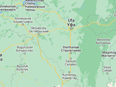 Map showing location of Rayevskiy (54.0658, 54.9468)