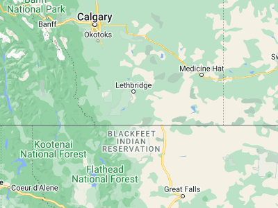 Map showing location of Raymond (49.44998, -112.65185)