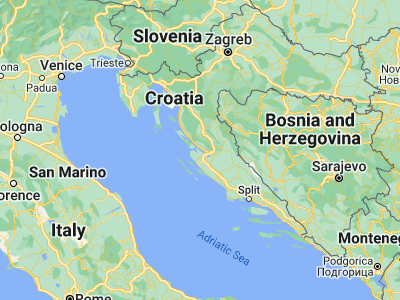 Map showing location of Ražanac (44.28194, 15.34806)