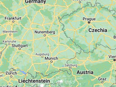 Map showing location of Regensburg (49.015, 12.09556)