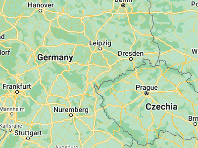 Map showing location of Reichenbach/Vogtland (50.62279, 12.30344)