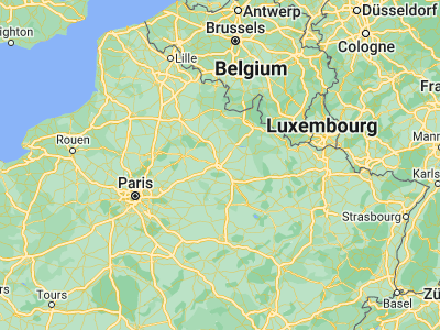 Map showing location of Reims (49.25, 4.03333)
