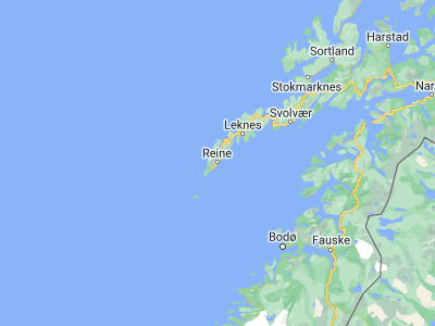 Map showing location of Reine (67.93249, 13.08955)