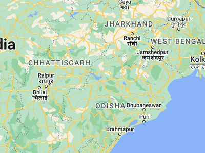 Map showing location of Rengāli (21.63333, 84.05)