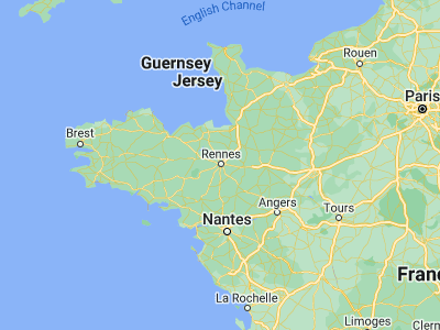 Map showing location of Rennes (48.11198, -1.67429)