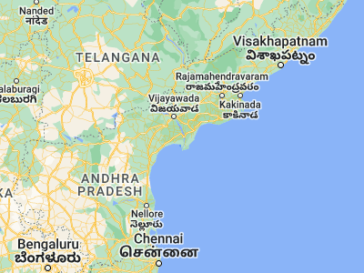 Map showing location of Repalle (16.01667, 80.85)