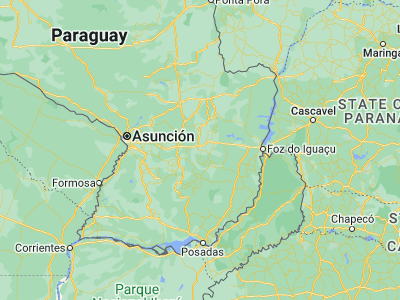 Map showing location of Repatriación (-25.53333, -55.95)