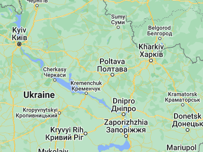 Map showing location of Reshetylivka (49.56501, 34.07815)