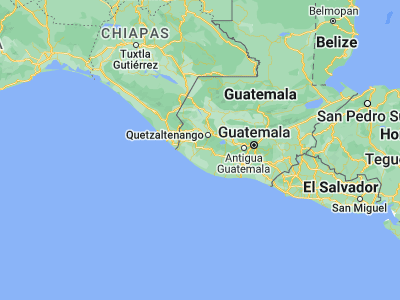 Map showing location of Retalhuleu (14.53333, -91.68333)