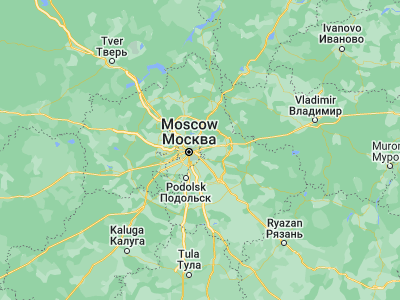 Map showing location of Reutov (55.76111, 37.8575)