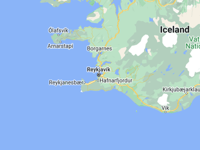 Map showing location of Reykjavík (64.13548, -21.89541)