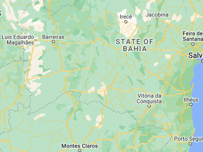 Map showing location of Riacho de Santana (-13.60917, -42.93889)