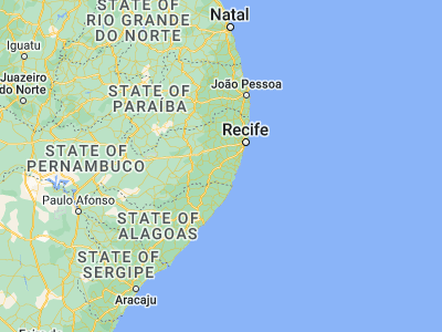 Map showing location of Ribeirão (-8.51444, -35.37778)