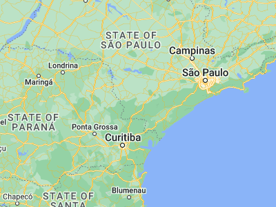 Map showing location of Ribeirão Branco (-24.22083, -48.76556)