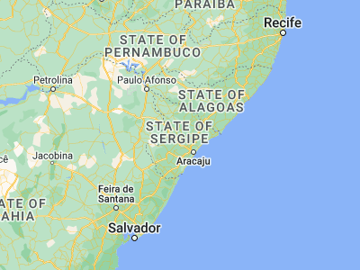 Map showing location of Ribeirópolis (-10.53944, -37.41667)