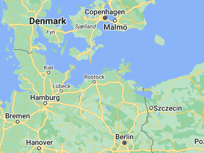 Map showing location of Ribnitz-Damgarten (54.2422, 12.45666)