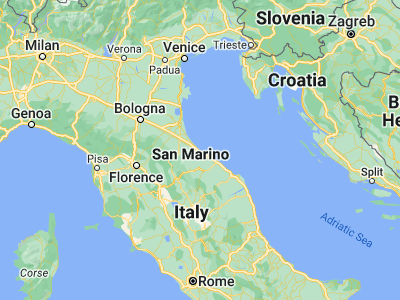 Map showing location of Riccione (43.99942, 12.65689)