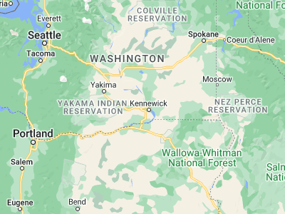 Map showing location of Richland (46.28569, -119.28446)
