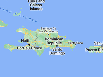 Map showing location of Rincón (19.11938, -70.40632)