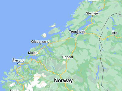 Map showing location of Rindal (63.0565, 9.21239)