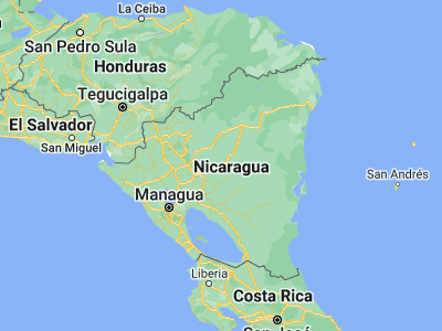Map showing location of Río Blanco (12.93435, -85.22354)