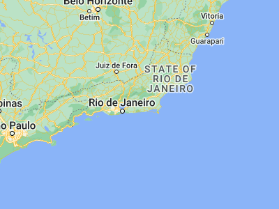 Map showing location of Rio Bonito (-22.70861, -42.60972)