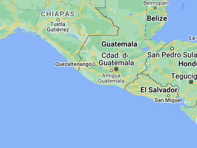 Map showing location of Río Bravo (14.4, -91.31667)