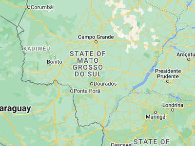 Map showing location of Rio Brilhante (-21.80194, -54.54639)