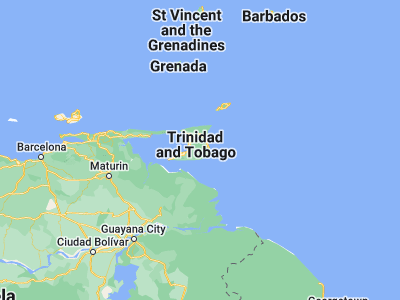 Map showing location of Rio Claro (10.3, -61.18333)