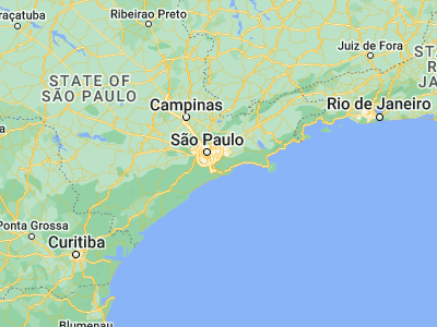 Map showing location of Rio Grande da Serra (-23.74417, -46.39833)