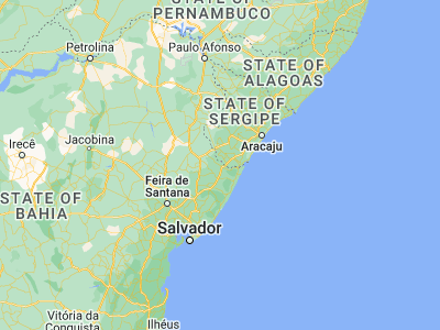 Map showing location of Rio Real (-11.48472, -37.93278)