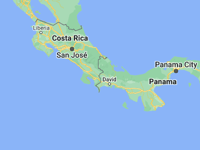 Map showing location of Río Sereno (8.81667, -82.86667)