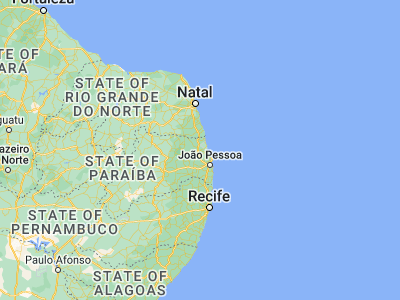 Map showing location of Rio Tinto (-6.80306, -35.08056)