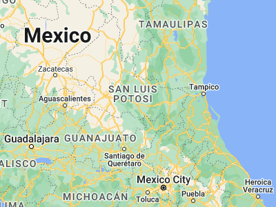 Map showing location of Río Verde (21.93333, -99.98333)