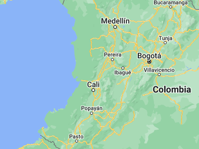 Map showing location of Riofrío (4.1571, -76.28852)