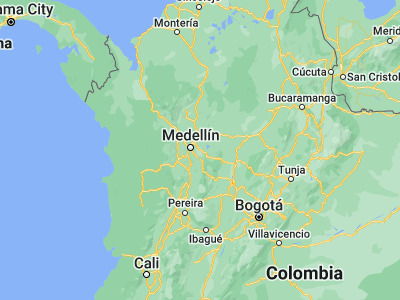 Map showing location of Rionegro (6.15515, -75.37371)