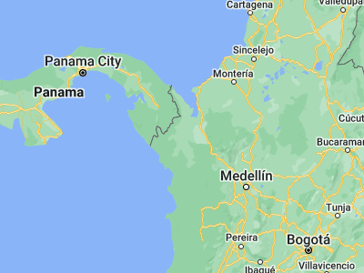 Map showing location of Riosucio (7.44027, -77.1167)