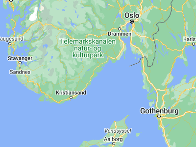 Map showing location of Risør (58.72057, 9.23422)
