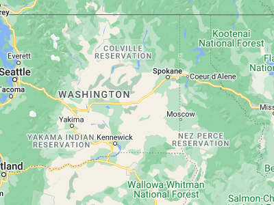 Map showing location of Ritzville (47.12737, -118.37998)