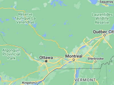 Map showing location of Rivière-Rouge (46.41679, -74.86596)