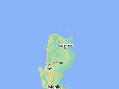 Map showing location of Rizal (17.8486, 121.3466)