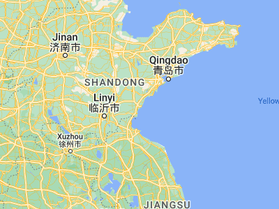Map showing location of Rizhao (35.4275, 119.45528)