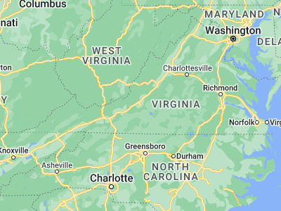 Map showing location of Roanoke (37.27097, -79.94143)