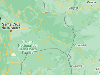 Map showing location of Roboré (-18.33333, -59.75)