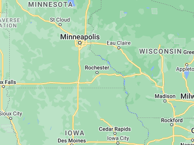 Map showing location of Rochester (44.02163, -92.4699)